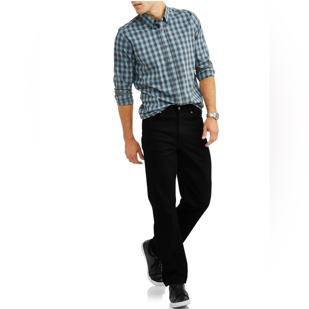 George Relaxed Fit Mens Black Jeans Size 32x34 New
